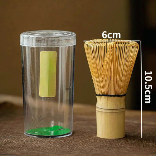 Juego de té japonés de bambú para matcha.