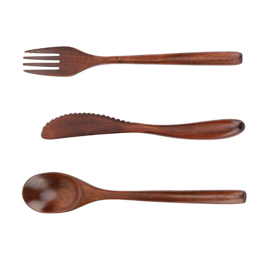Ensemble de couverts japonais en bois | Cuillères élégantes, finition naturelle - Verdyo
