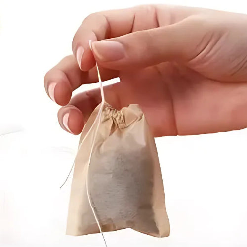 Sachets de thé réutilisables BIO | Coton naturel non blanchi, lot de 6, lavables - Verdyo