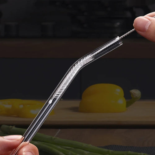 Pailles réutilisables en verre | Lot de 4/8 avec goupillon, transparentes - Verdyo