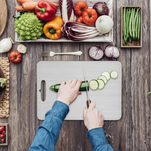 Planche découper inox antibactérienne | 5 tailles hygiénique durable écologique | Verdyo