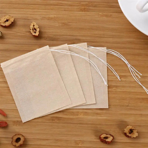 Sachets de thé réutilisables BIO | Coton naturel non blanchi, lot de 6, lavables - Verdyo