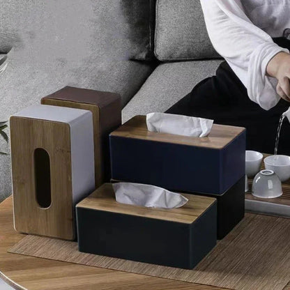 Bamboo tissue box