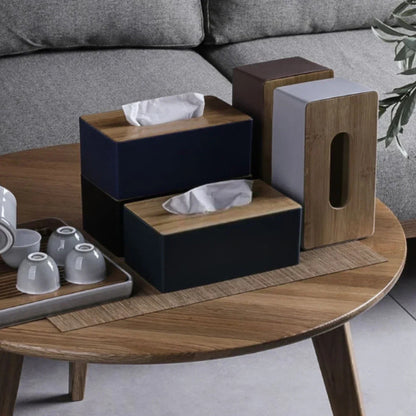 Bamboo tissue box