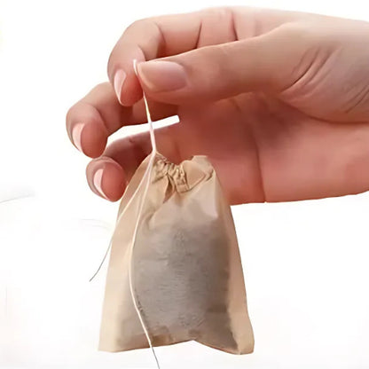 Sachets de thé réutilisables BIO | Coton naturel non blanchi, lot de 6, lavables - Verdyo