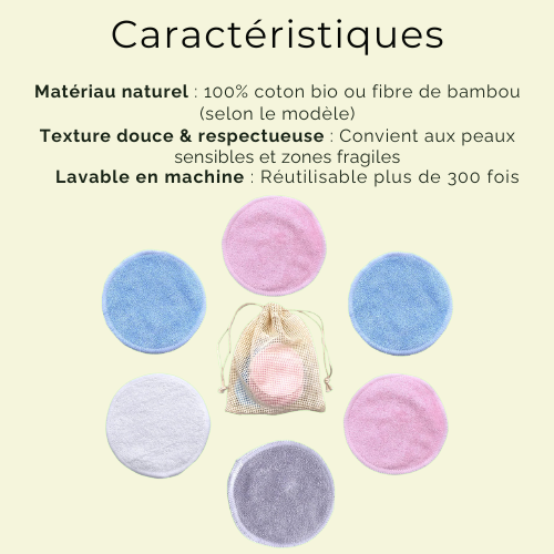 Lingettes démaquillantes réutilisables